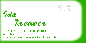 ida kremmer business card